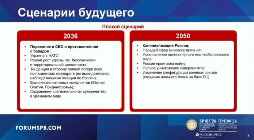 Один из слайдов, представленных Дугиным и Малофеевым / Инфографика: СПбЕФ