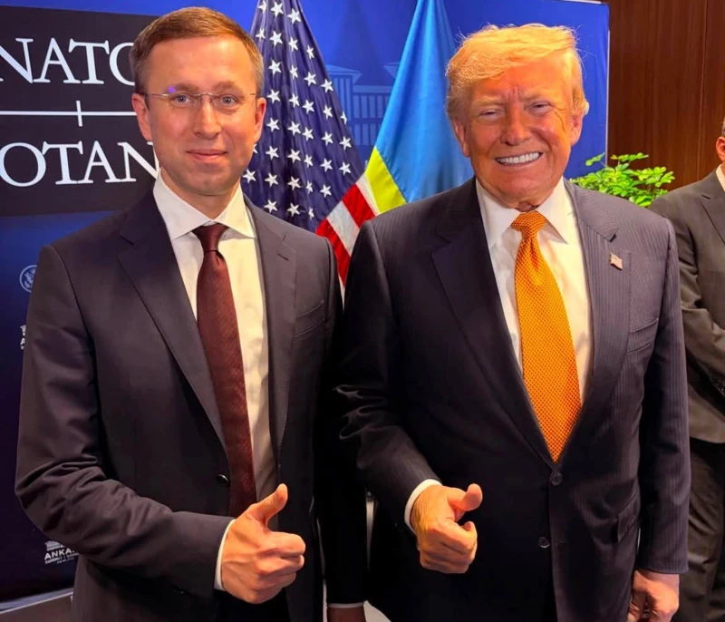Сергей Корецкий и президент США Дональд Трамп на саммите НАТО в Турции в июле 2026 года